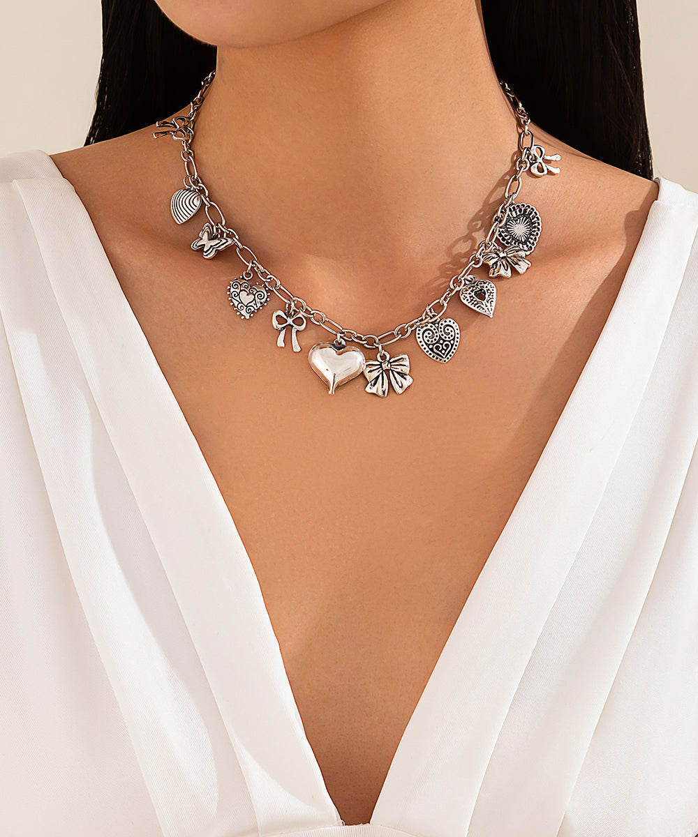 Collier pendentif asymétrique en argent sterling et soie tendance - TrendAura