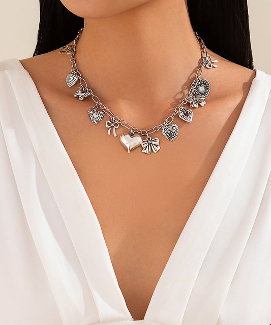 Collier pendentif asymétrique en argent sterling et soie tendance - TrendAura