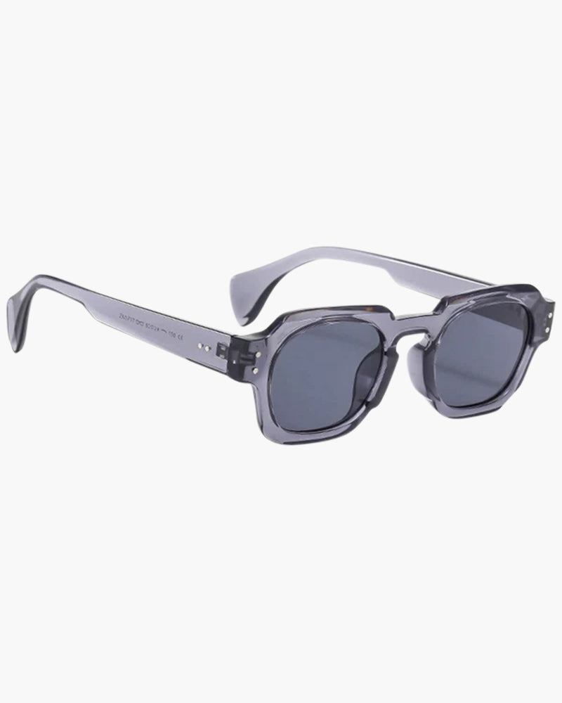 Julian Men’s Square Frame Sunglasses – Bold Retro Acetate Style Gray - TrendAura