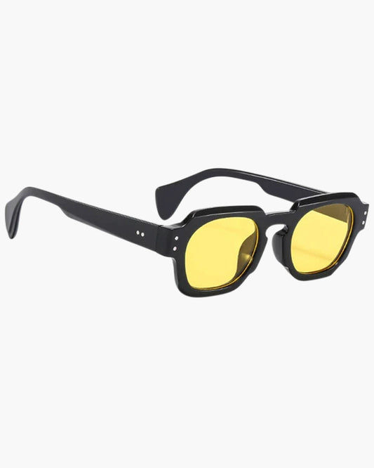 Julian Men’s Square Frame Sunglasses – Bold Retro Acetate Style Yellow - TrendAura