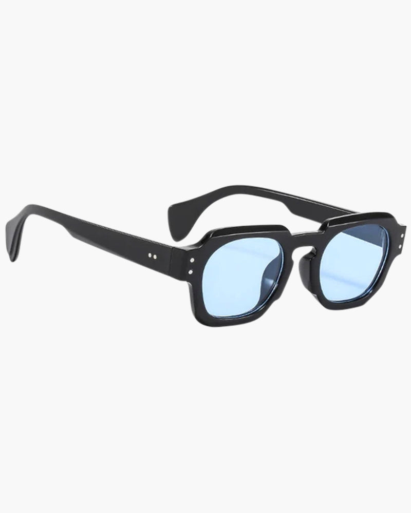 Julian Men’s Square Frame Sunglasses – Bold Retro Acetate Style Blue - TrendAura