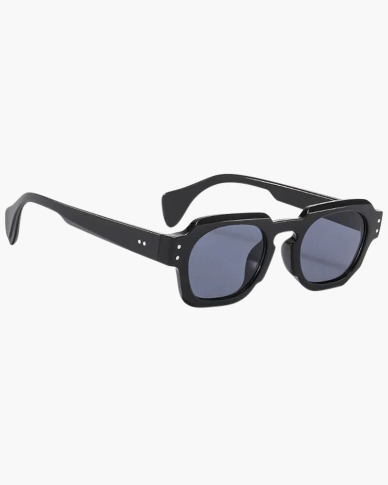 Julian Men’s Square Frame Sunglasses – Bold Retro Acetate Style Black - TrendAura