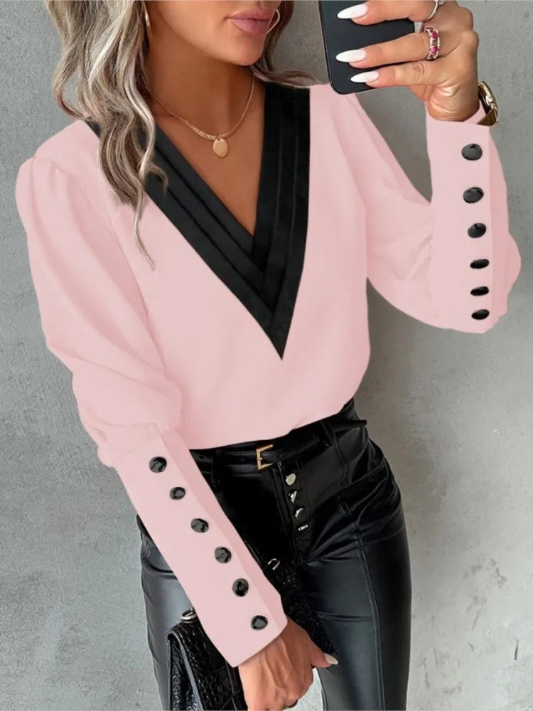 Lara V Neck Top For Women Elegant Casual Comfort Ideal Office Ready All Day Everyday