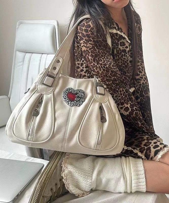 Sacs à bandoulière en similicuir blanc tendance avec poches - TrendAura