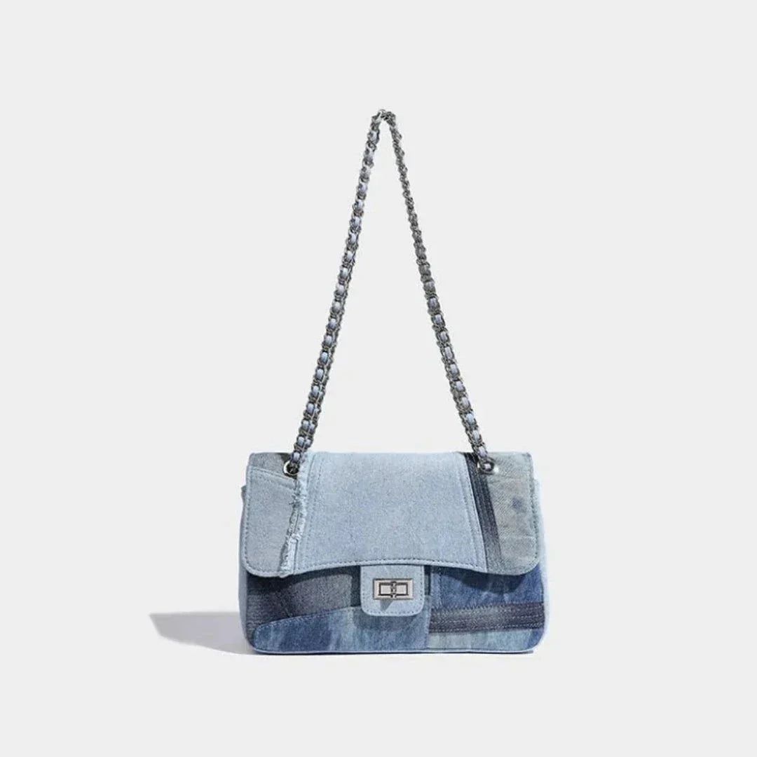 Fiona Paneled Denim Convertible Bag - TrendAura