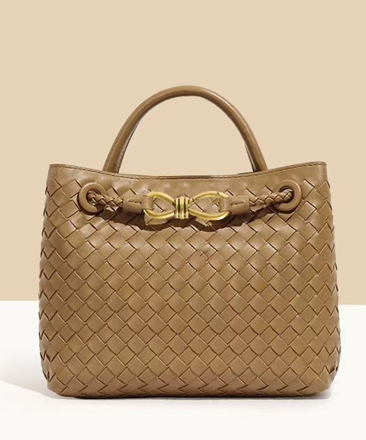Sac fourre-tout en cuir kaki fin et durable - TrendAura