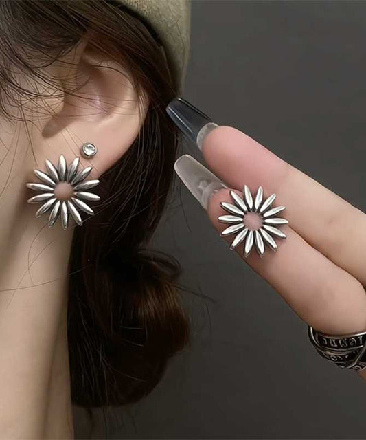 Boucles d'oreilles à tige en alliage de cuivre et soie fine marguerite - TrendAura