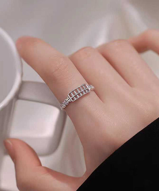 Bagues en argent sterling avec motif boulier ajouré en soie fine - TrendAura