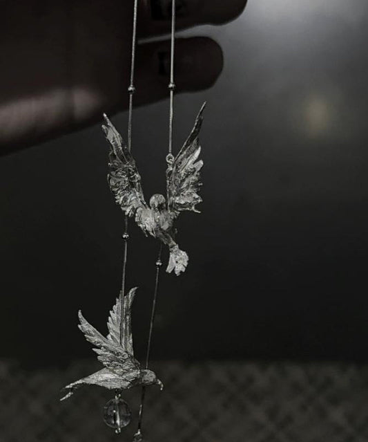 Boucles d'oreilles pendantes à pompon en argent sterling et soie fine - TrendAura