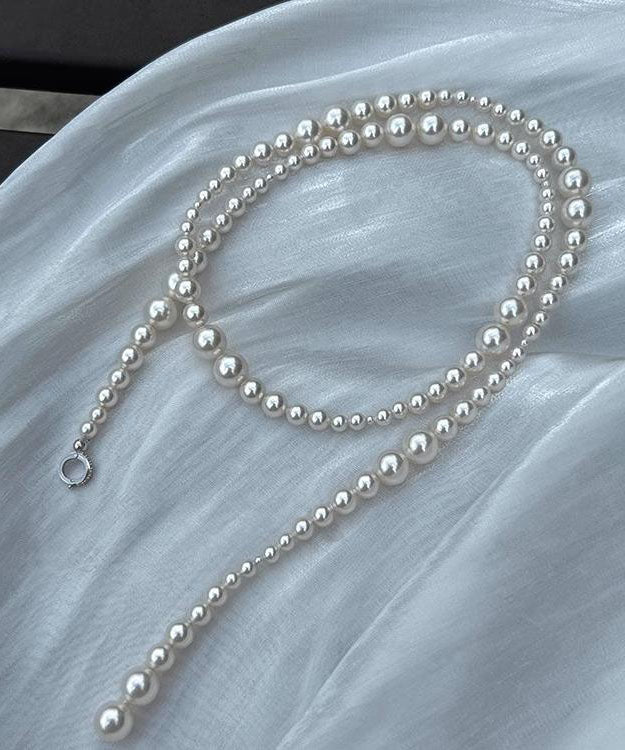 Collier de perles en alliage de cuivre blanc fin - TrendAura
