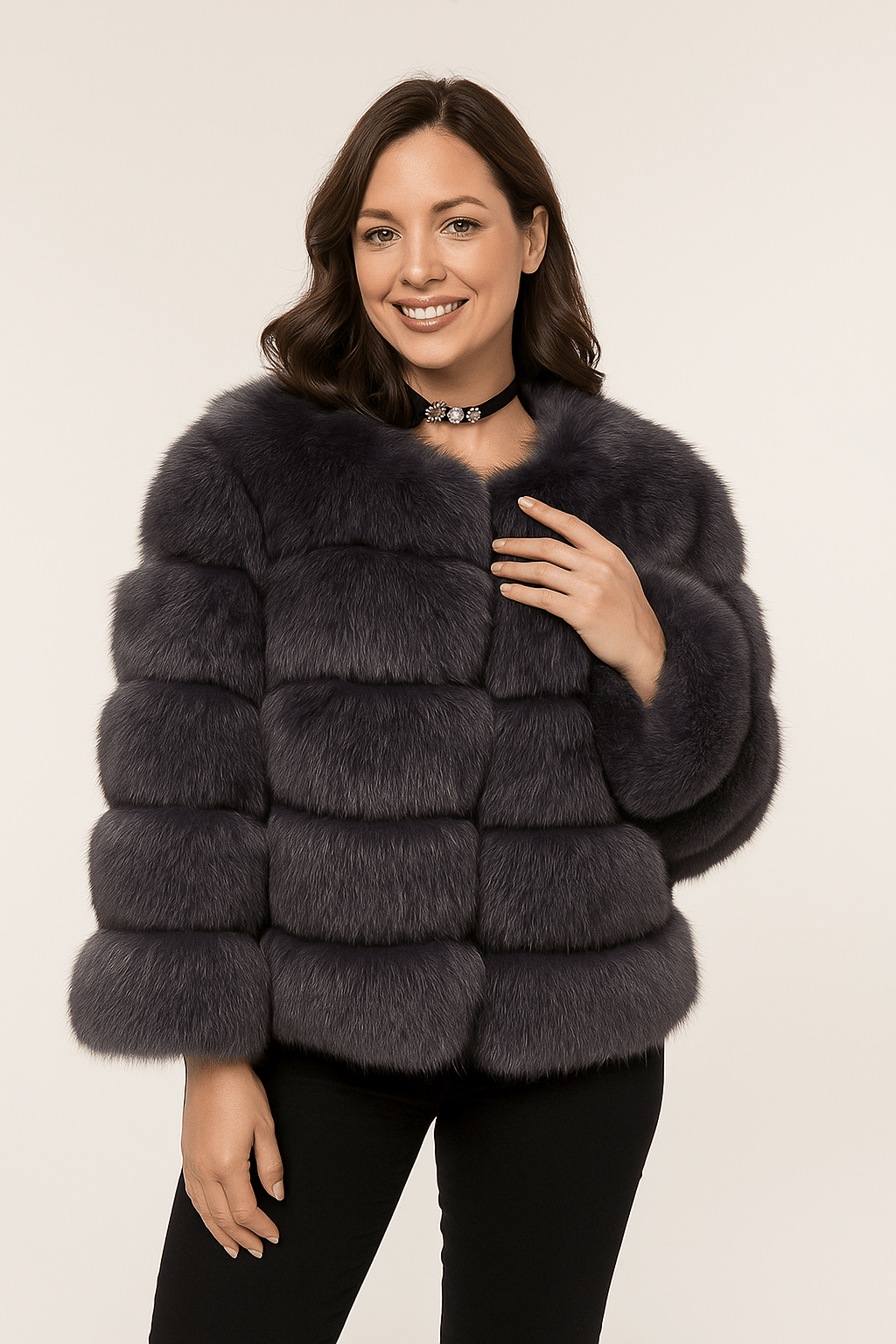 Fluffy faux fur jacket