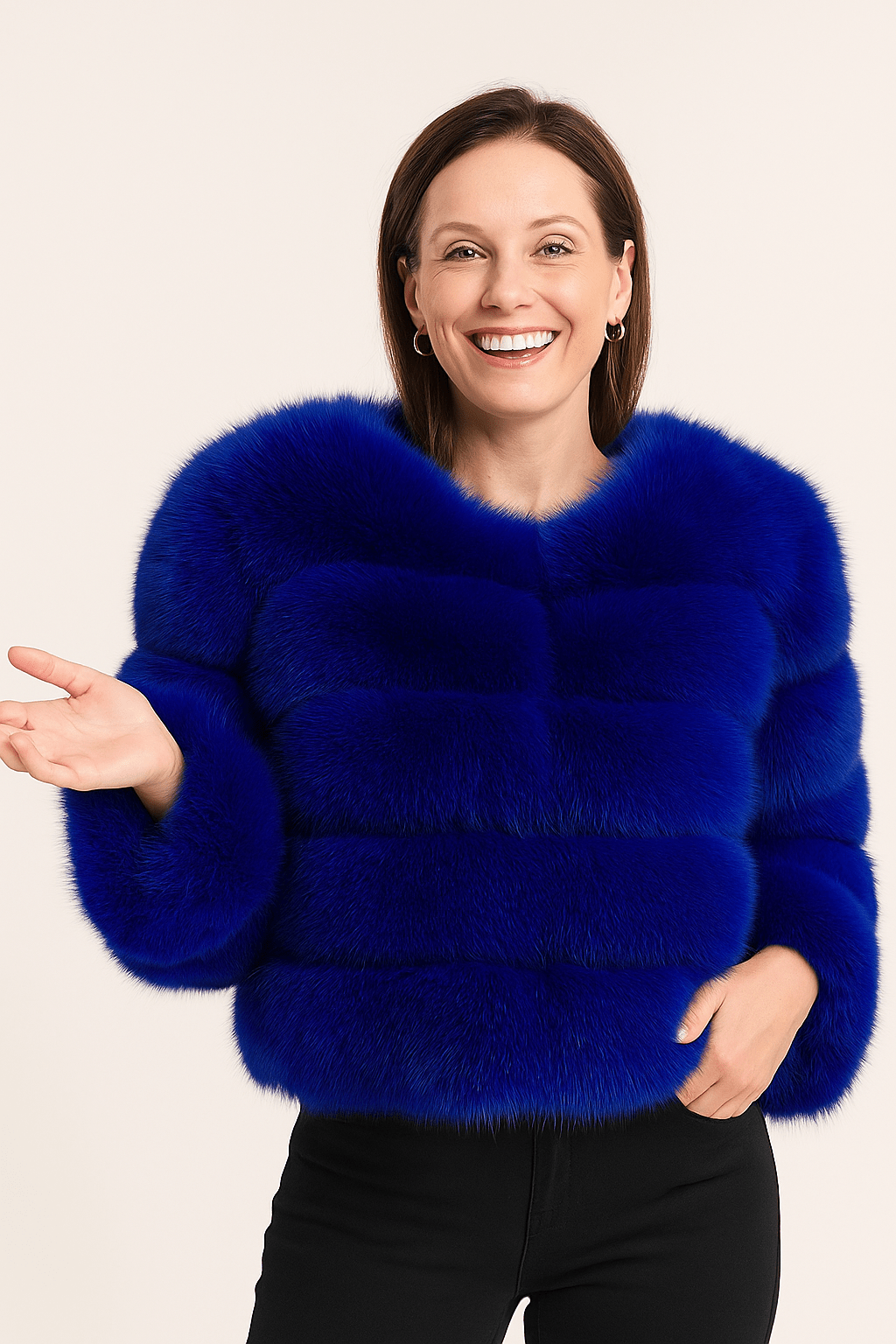 Fluffy faux fur jacket
