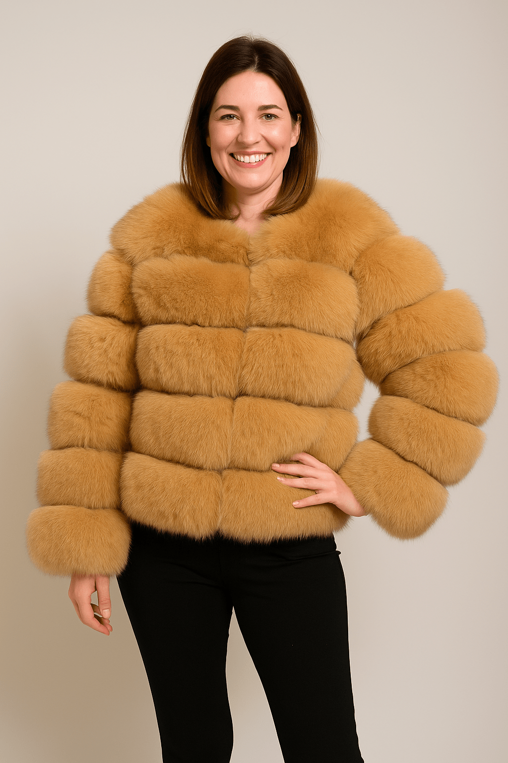 Fluffy faux fur jacket