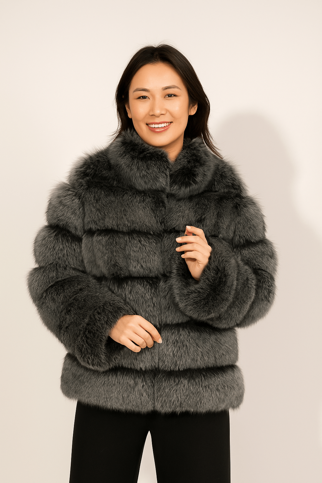 Fluffy faux fur jacket