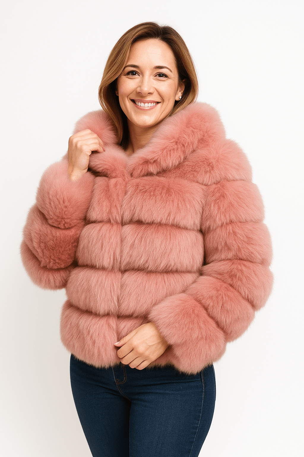 Fluffy faux fur jacket