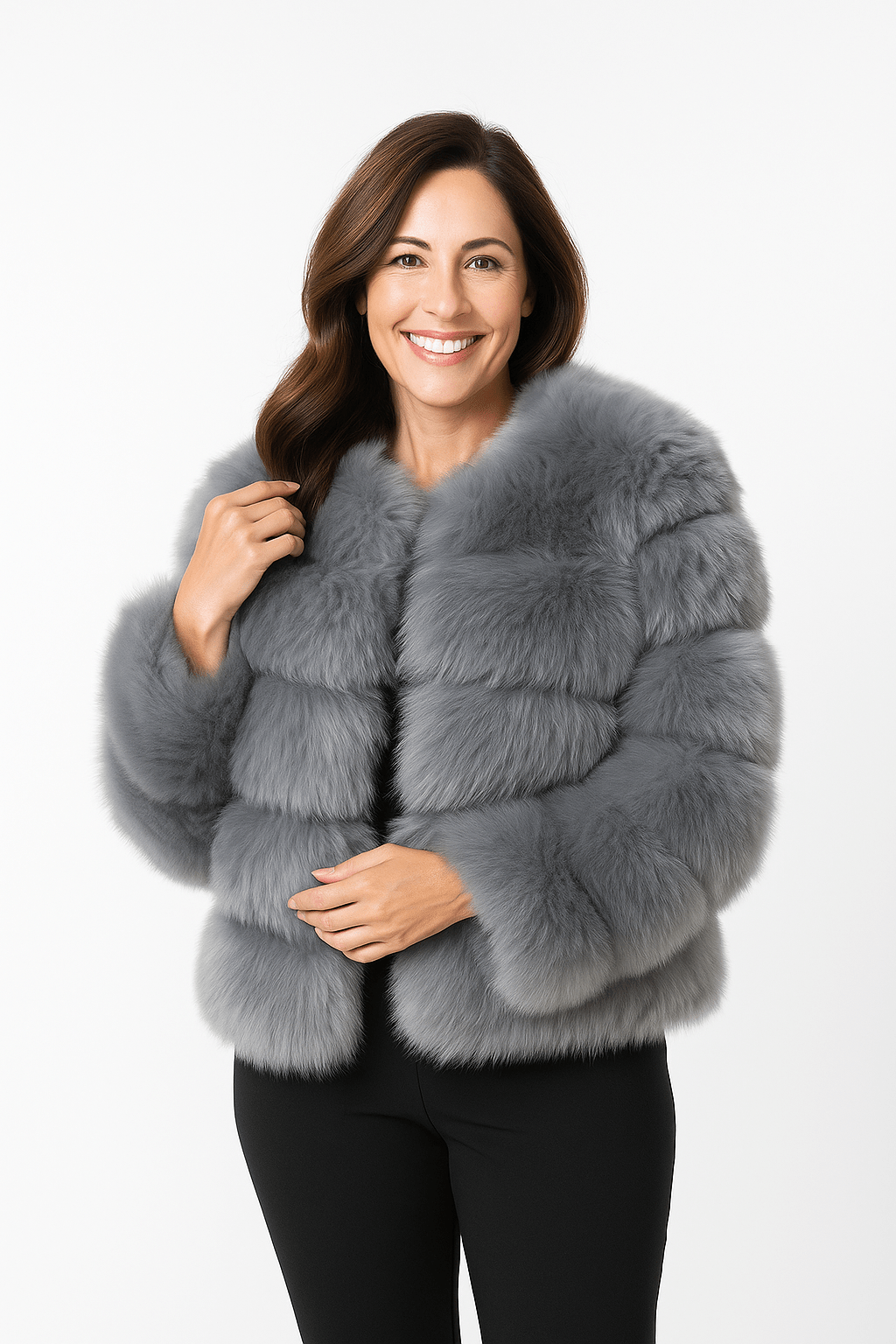 Fluffy faux fur jacket