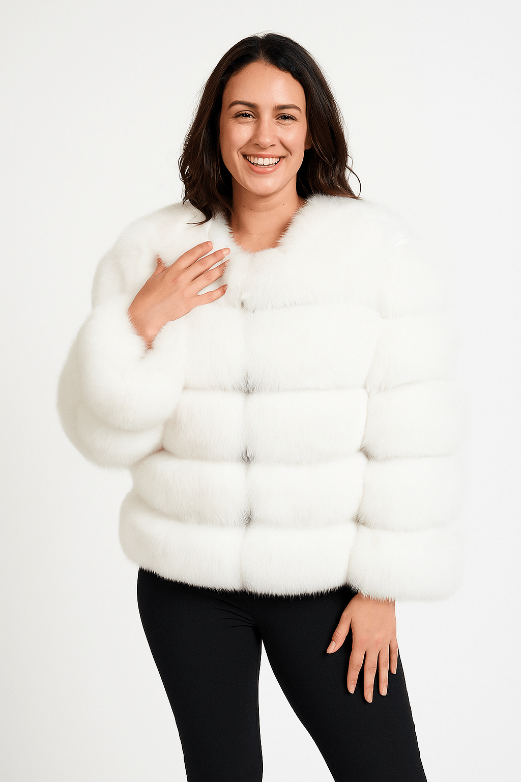 Fluffy faux fur jacket