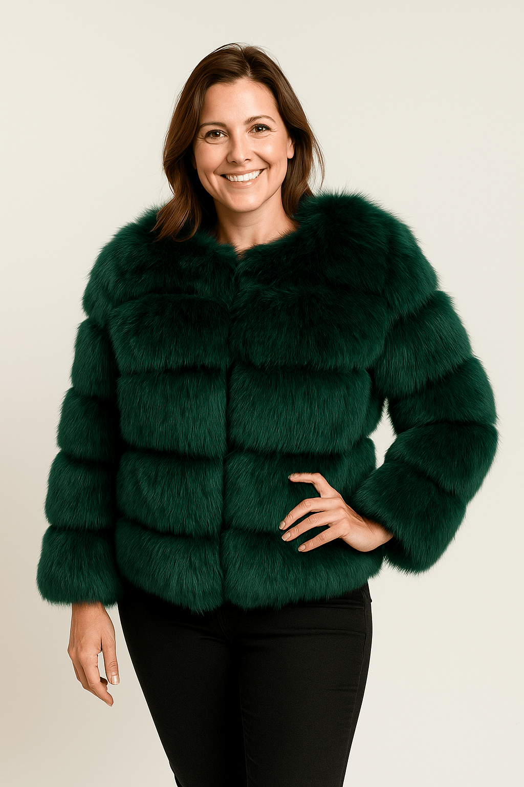Fluffy faux fur jacket