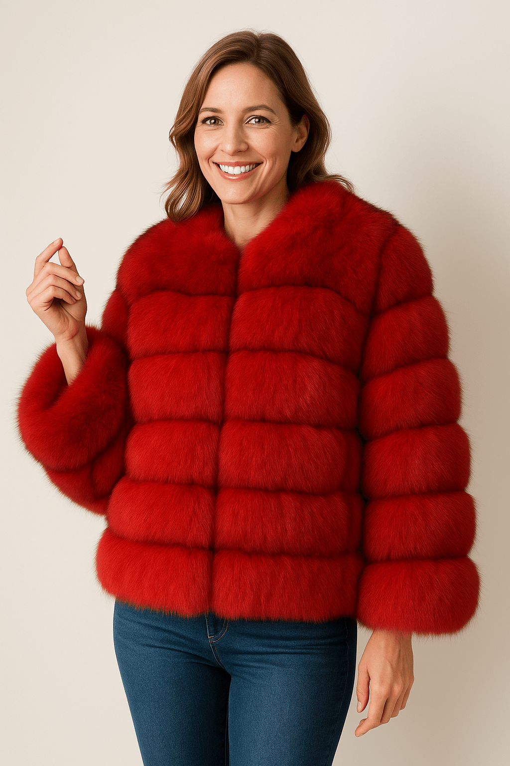 Fluffy faux fur jacket
