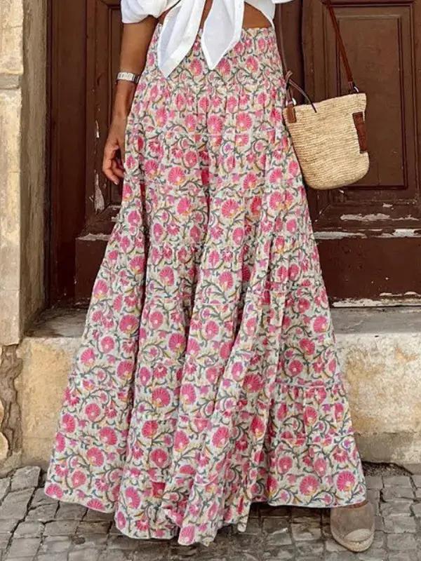 Floral Print Maxi Skirt for Women – Effortless Bohemian Style