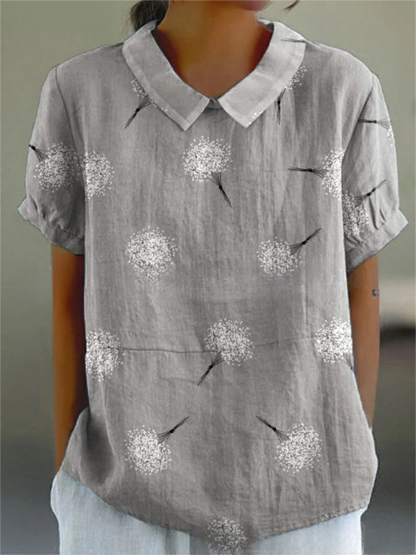Women's blouse with floral pattern | short sleeve