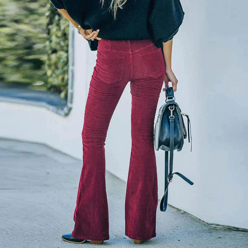 Minu Velvet Flared Pants For Women With Retro Look And Modern Comfort For Effortless Everyday Style