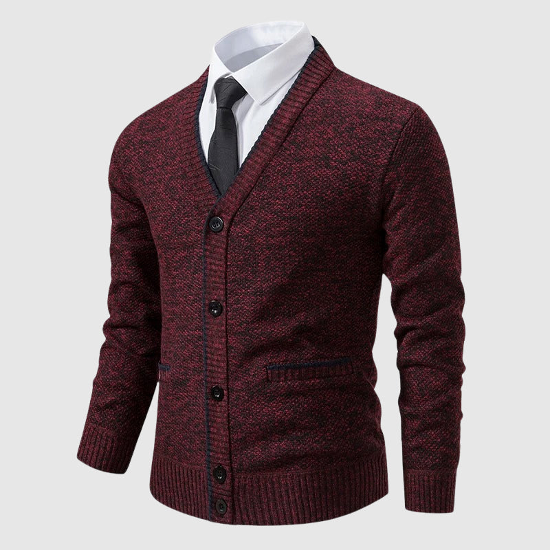 François Blanchet Elegant V Neck Cardigan Slim Fit Lightweight Knit For Modern Professionals