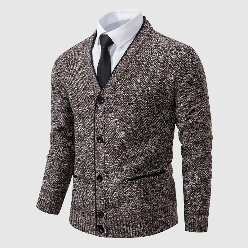 François Blanchet Elegant V Neck Cardigan Slim Fit Lightweight Knit For Modern Professionals