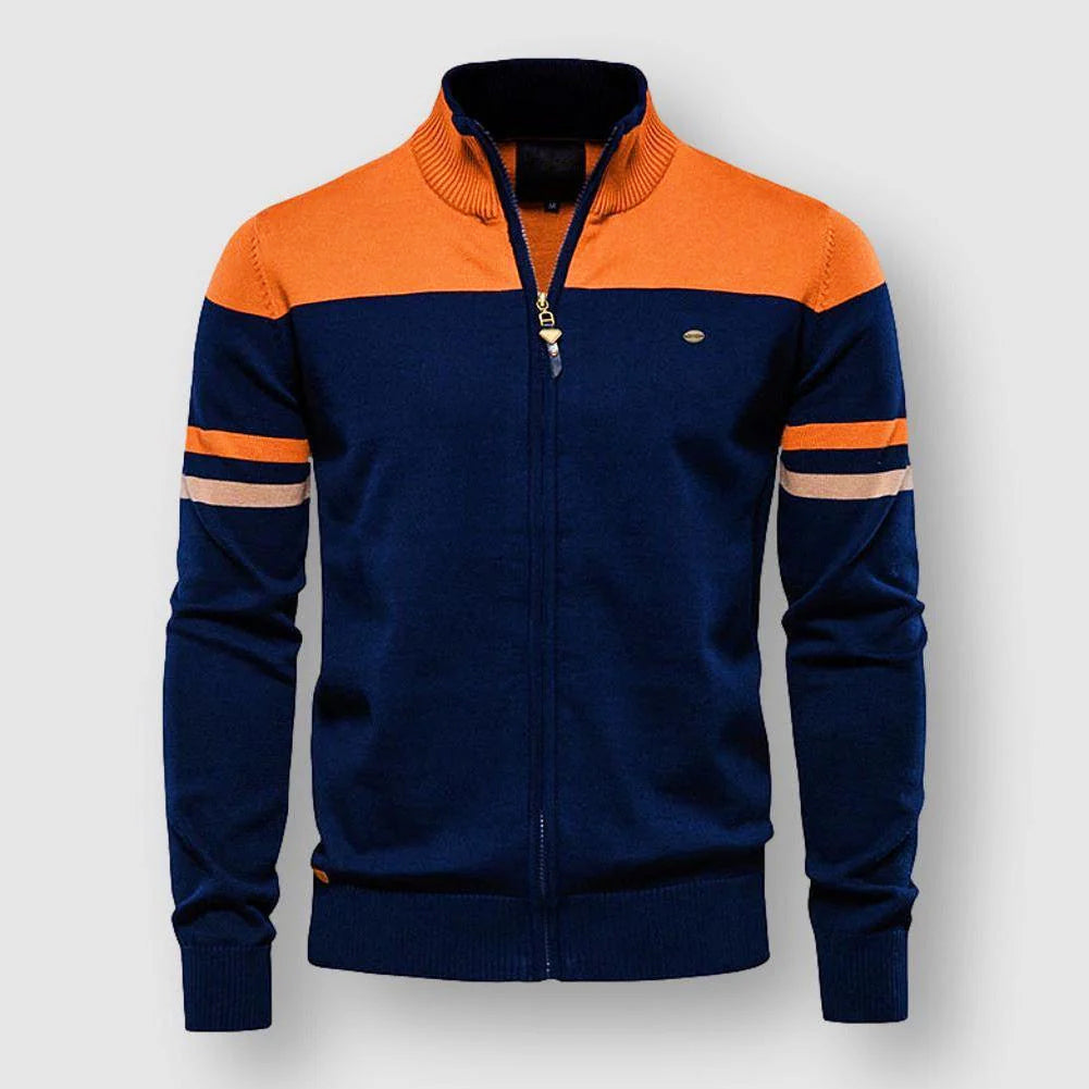 François Blanchet Hamptons Essence Cardigan With Contrasting Striped Sleeves For Fashion Forward Men