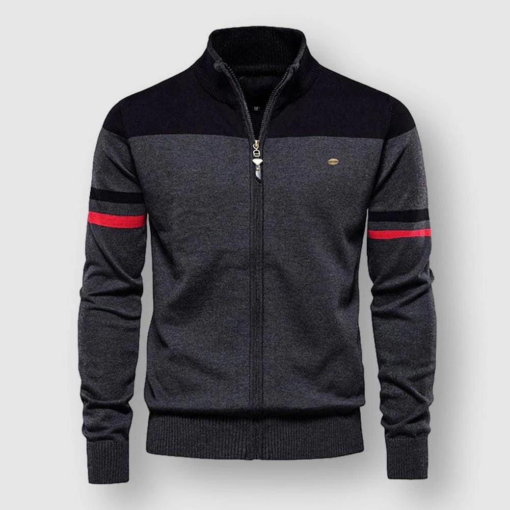 François Blanchet Hamptons Essence Cardigan With Contrasting Striped Sleeves For Fashion Forward Men
