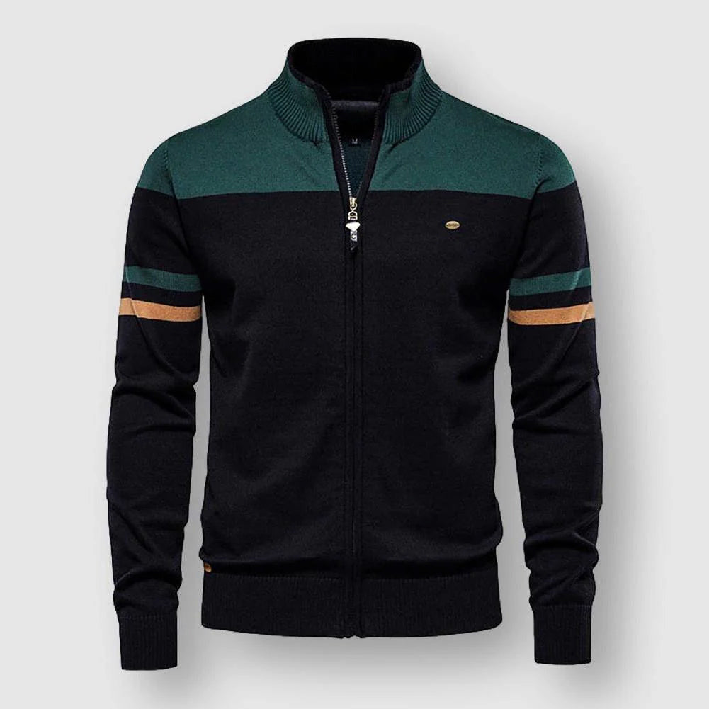 François Blanchet Hamptons Essence Cardigan With Contrasting Striped Sleeves For Fashion Forward Men