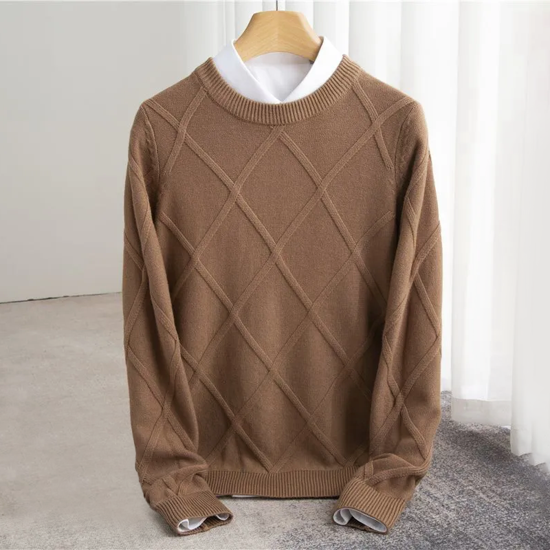 Nolan Premium Cashmere Sweater By TrendAura Soft Diamond Argyle Knit Timeless Comfort For Every Season