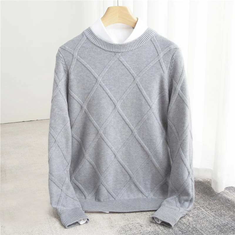 François Blanchet Premium Cashmere Sweater For Men Soft Luxury Knit With Subtle Pattern