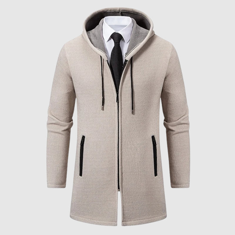 François Blanchet Rustic Hooded Coat Full-Length Zipper For Daily Commuters Warmth