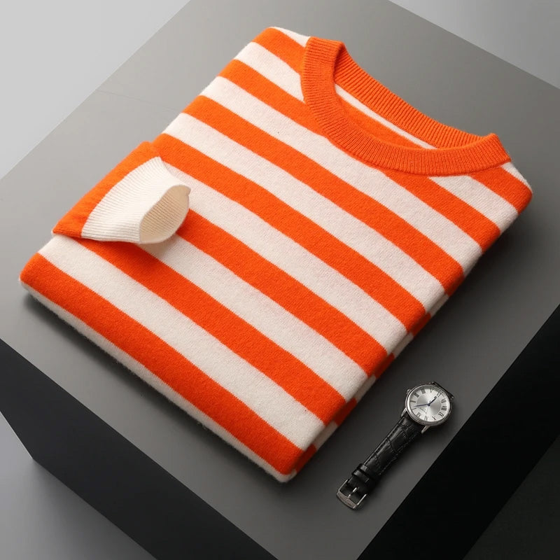 François Blanchet Striped Cashmere Sweater Luxurious Everyday Comfort For Style Savvy Men And Women