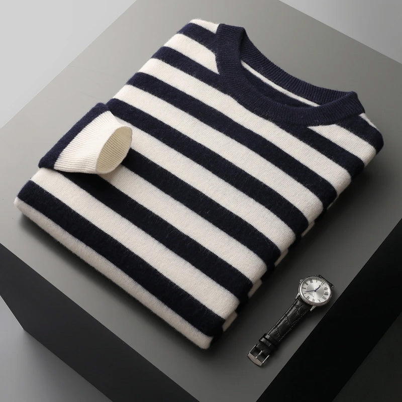 François Blanchet Striped Cashmere Sweater Luxurious Everyday Comfort For Style Savvy Men And Women