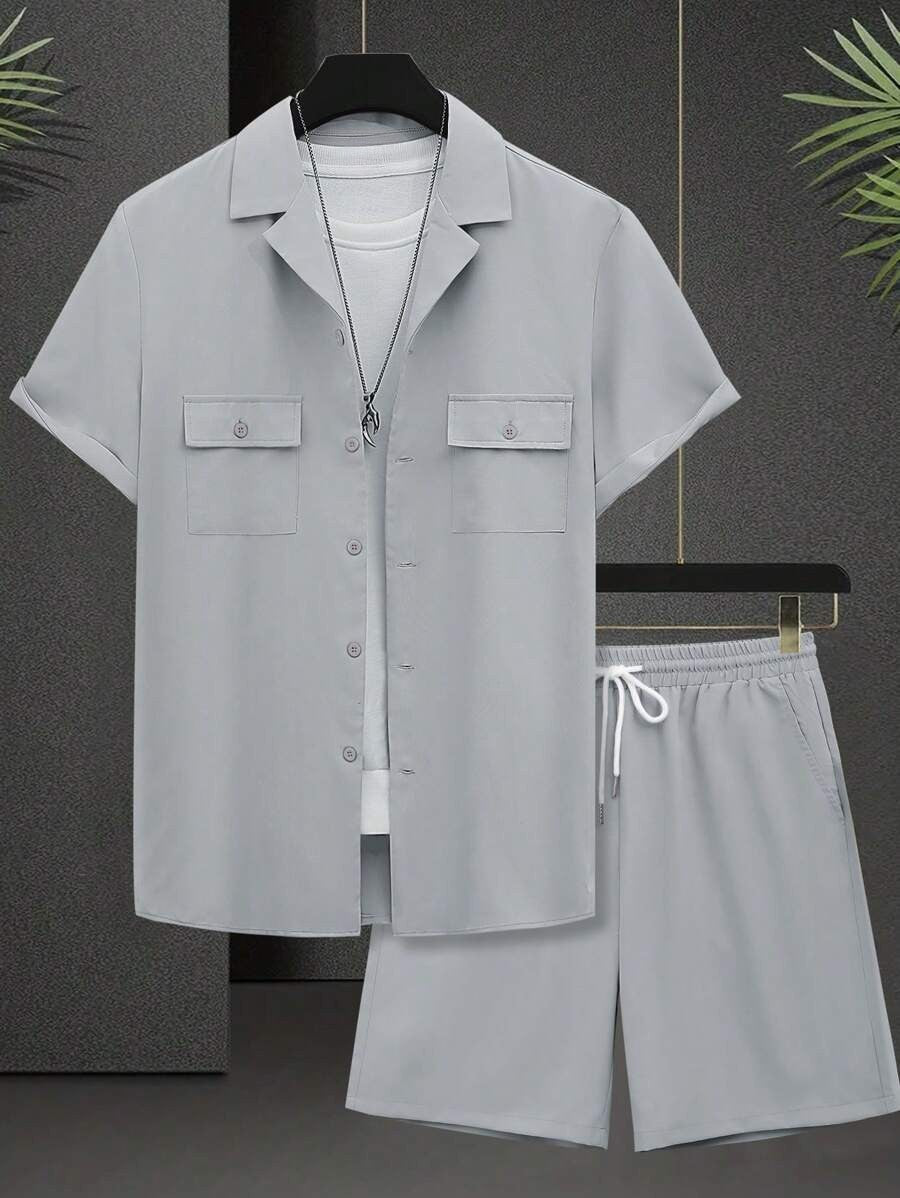 Cesar Mens Leisure Set Lightweight Breathable Polyester Shirt And Shorts For Everyday Comfort