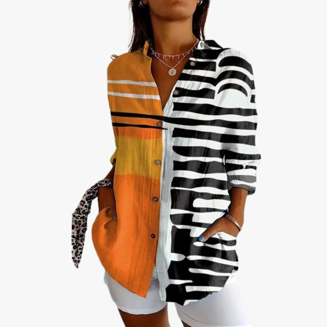 Beatrix | Embroidered Linen Blouse for Women with Handcrafted Embroidery