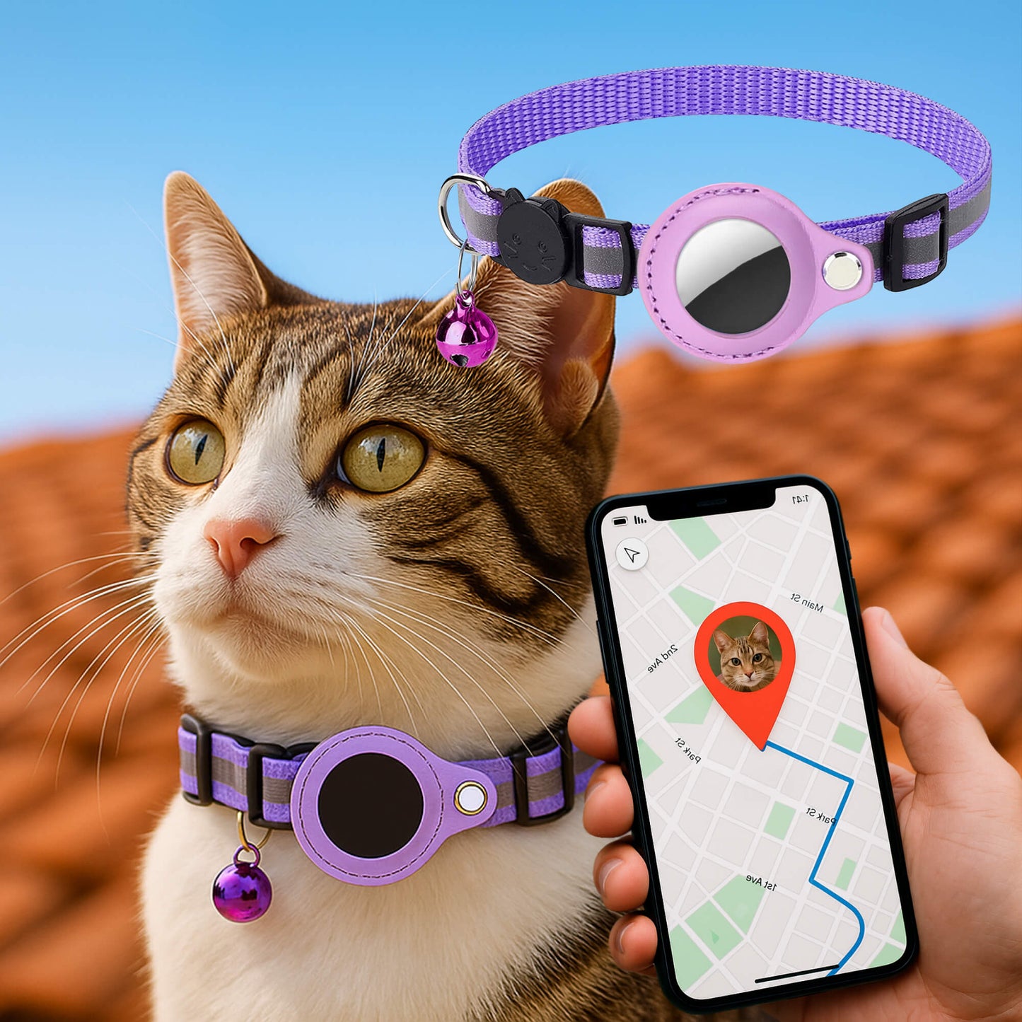 GPS Collar for Cat | Reflective, Secure and Ready for Adventure