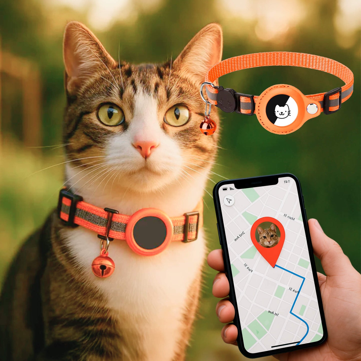 GPS Collar for Cat | Reflective, Secure and Ready for Adventure