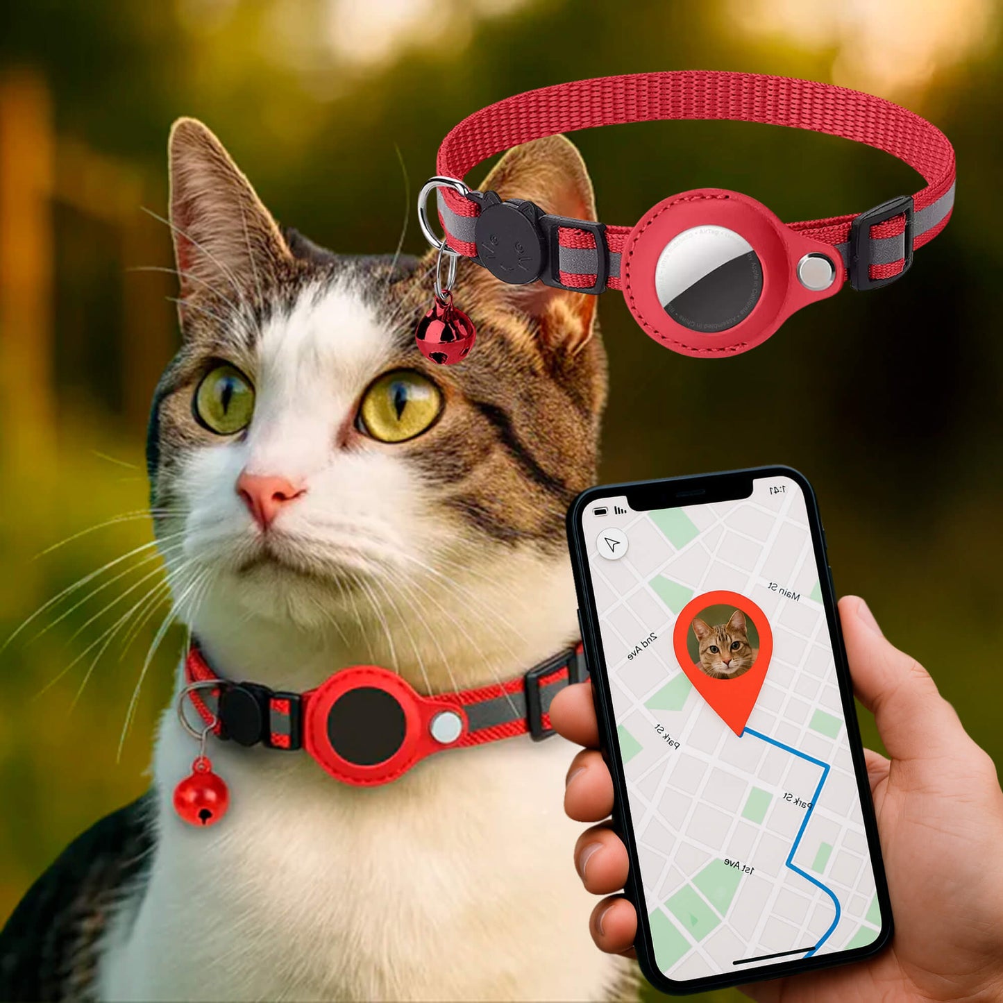 GPS Collar for Cat | Reflective, Secure and Ready for Adventure
