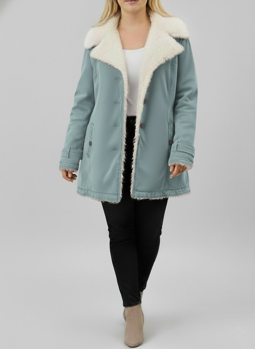Eloura-Moda | Women's Warm Sherpa-Lined Winter Jacket, Plus Sizes