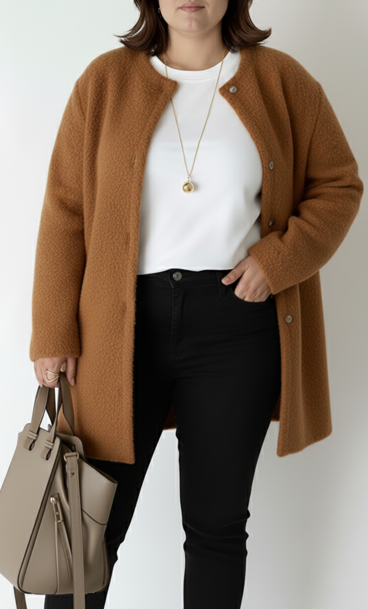 Eloura-Moda | Women's Sweater-Cardigan, Elegant and Loose Fit, Plus Sizes