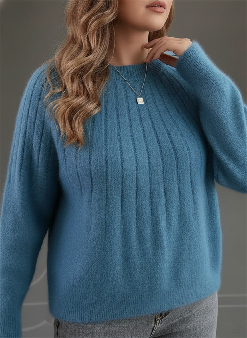 Eloura-Moda | Women's Soft Rib Knit Sweater, Plus Sizes