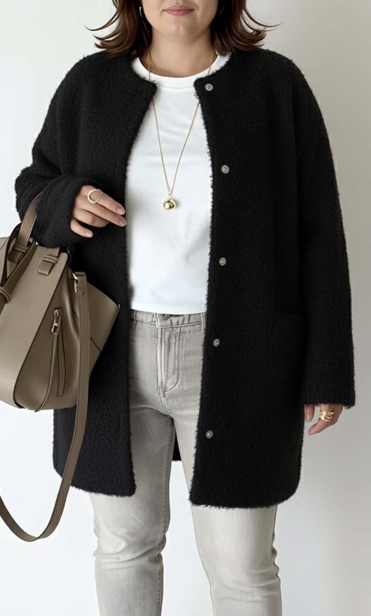 Eloura-Moda | Women's Sweater-Cardigan, Elegant and Loose Fit, Plus Sizes