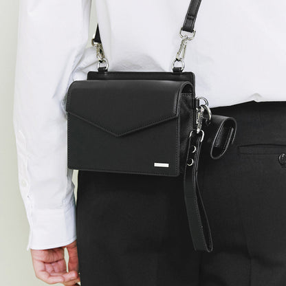 TrendAura Geo Crossbody Bag With Detachable Strap Two Piece Set Eco Vegan Leather Square Shape