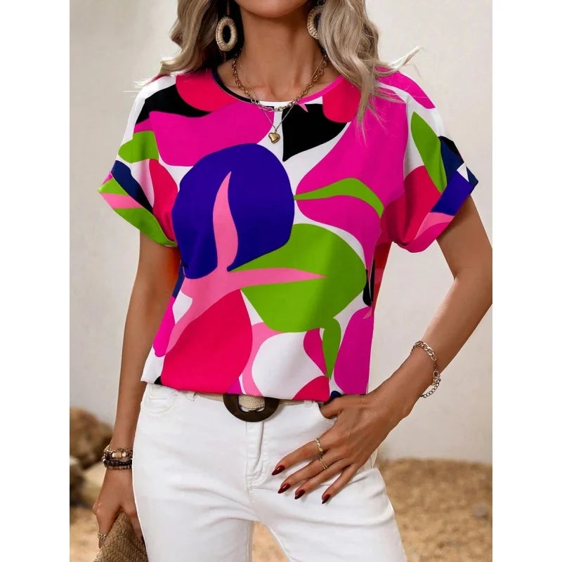 Geometric Pattern T-Shirt Woman