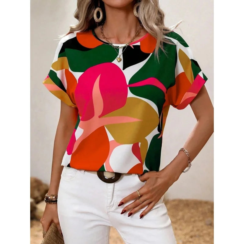 Geometric Pattern T-Shirt Woman