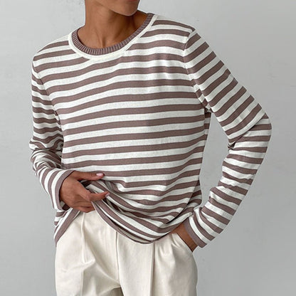 Striped women's sweater made of cotton