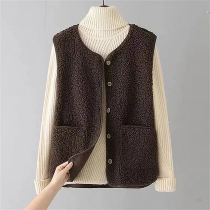Sleeveless Vest Cozy Sheepskin Effect | Light and Warm